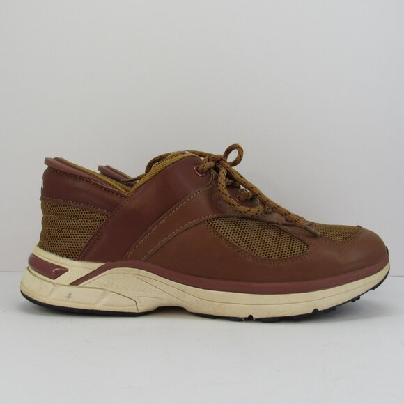 ZEBA Men's Brown & White Lace Up Walking Orthopedic Athleisure Shoes Size 8.5 - Picture 5 of 8